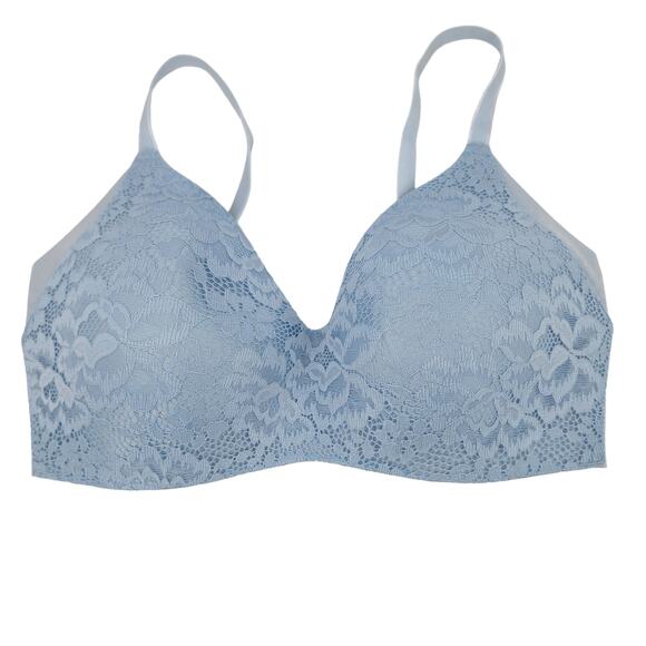 Knix Blue Lace Wing Woman Wireless Full Coverage Contour Bra Size 7 36E/F - Picture 2 of 6
